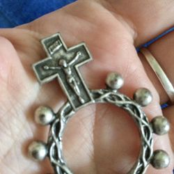 Sterling silver Jewelry 💍 Prayer Ring with Cross & Rose beads /  Welcome to visit for more beautiful Silver jewelry 💍 🦋 💍