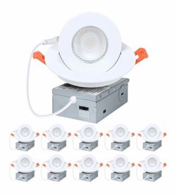 ZYC 4” 10 Pack Gimbal LED Recessed Lighting,5CCT 9W 800LM Directional Recessed