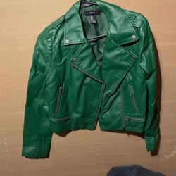 Green leather Jacket 