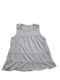 Michael by Michael Kors white sleeveless stretchy, eyelet top, L. EUC.
