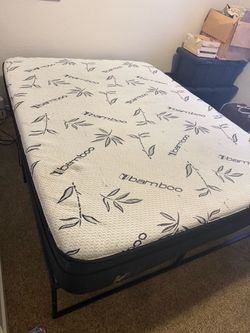 Queen Mattress and Metal Frame