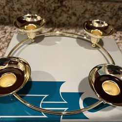 PartyLite  Quartet 4 brass candelabra, taper candle holder new