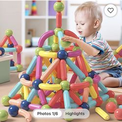 Magnetic 3d Mega Blocks For Kids 130 Pieces 