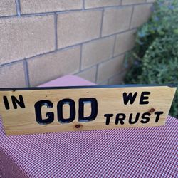 “In God We Trust” Solid Wood Sign – Handcrafted by a U.S. Veteran