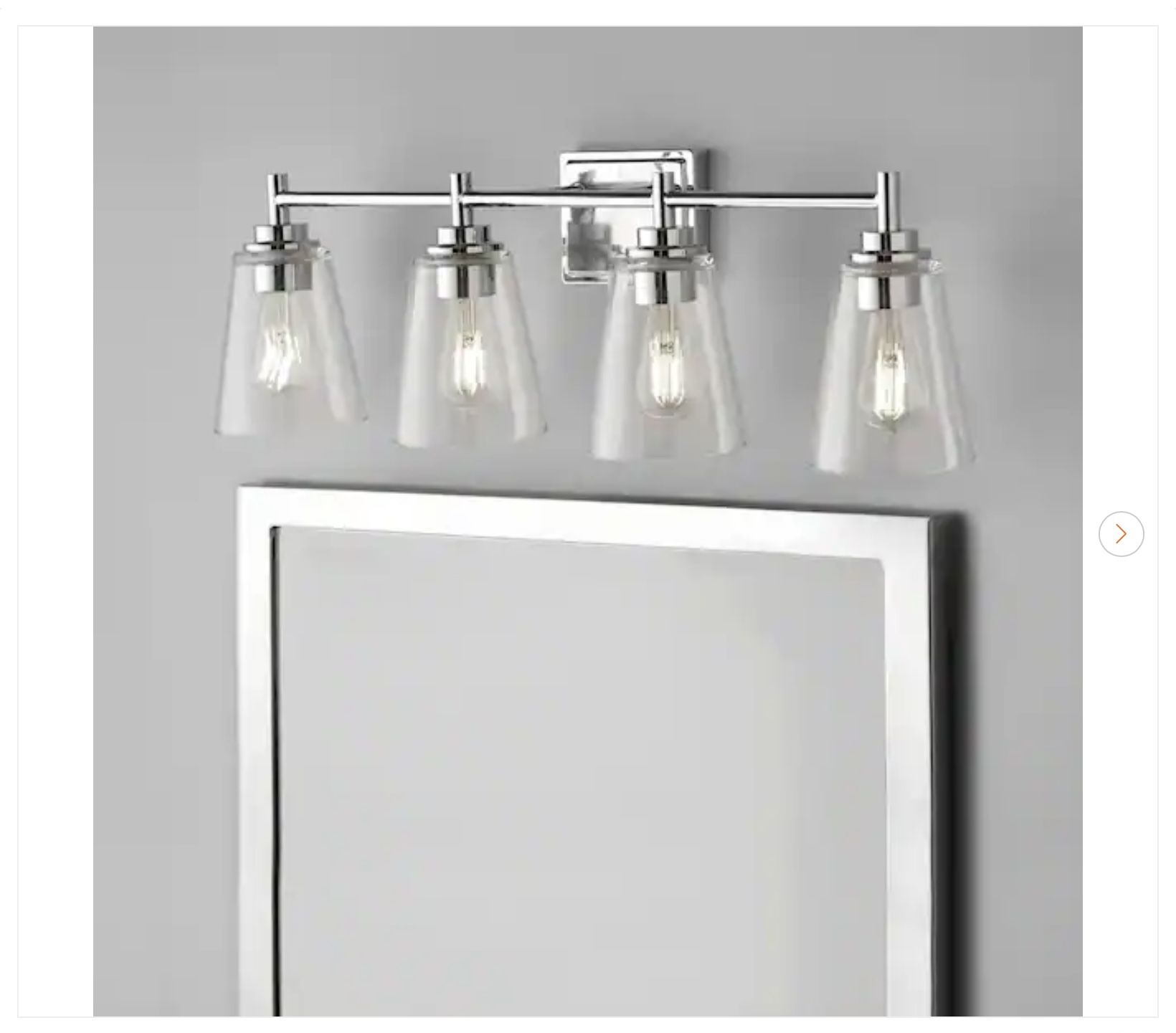 Hampton Bay Wakefield 31 in. 4-Light Chrome Modern Vanity with Clear Glass Shades