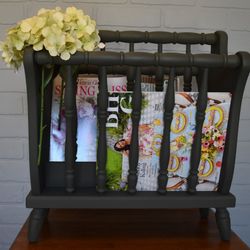 Vintage American-made Large Solid wood Magazine Display