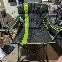 Uline Heavy Duty Camp Chair and Cooler Combo - Black/Lime
