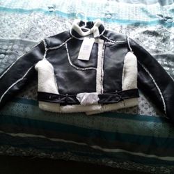 B.Coature Faux Leather Crop jacket 