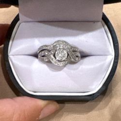 White gold bridal ring set