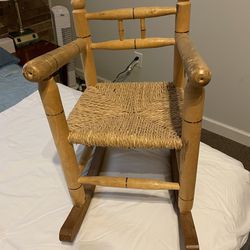 Child’s Woven Seat Rocking Chair Hand Made In Turkey 