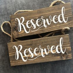 Wedding Reserved Signs 