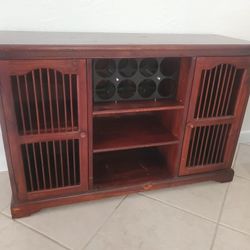 Pier One Cabinet With Wine Shelf