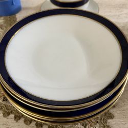 (5) 9” Echt Cobalt Lunch Plates - Vintage German - 