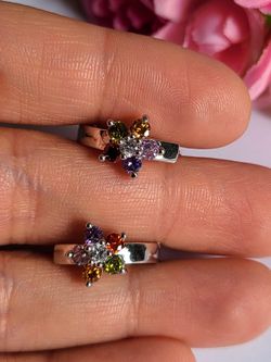 New white gold plated earrings