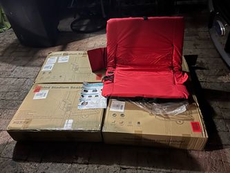 4 Red/Black Stadium Seats