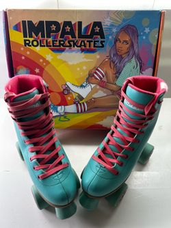Impala Roller Skates Aqua Women's Size 6 Pink Quad Skates A324G047