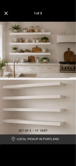 NEW Pottery Barn Brighton Floating Shelf 36” x 14” Bright White (4 available)