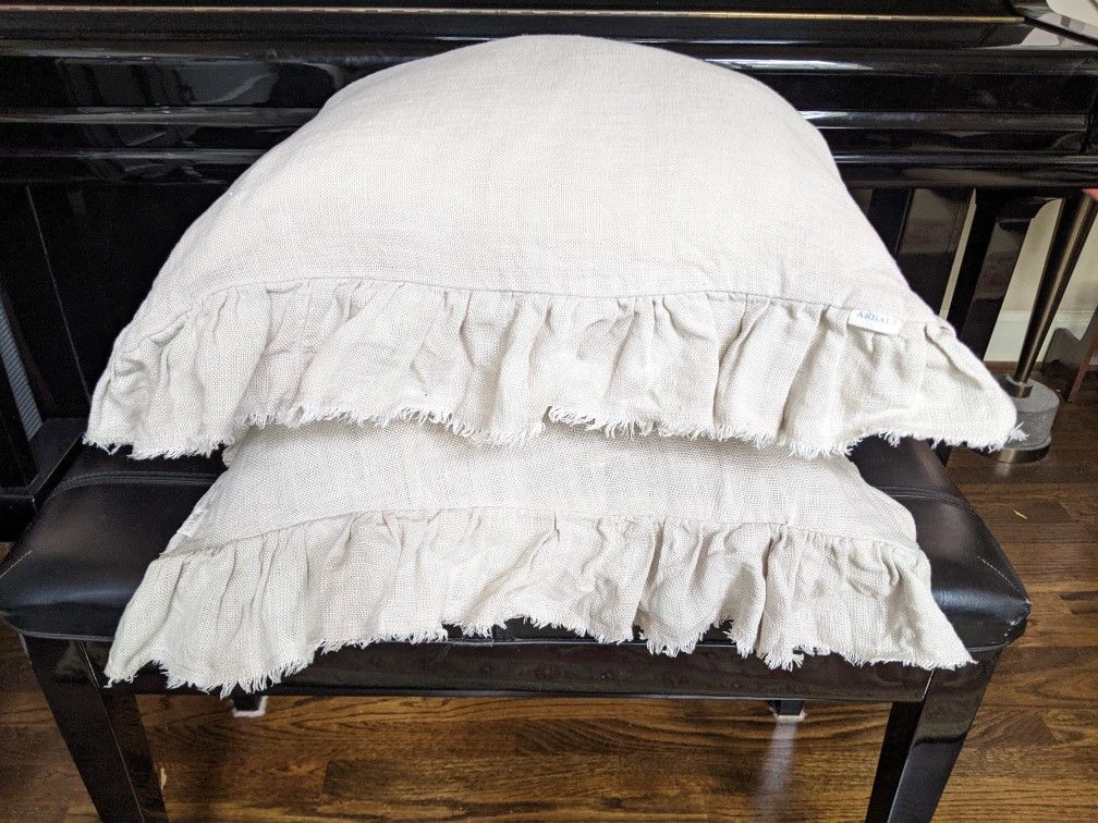 2 Arhaus Linen Throw Pillow Covers Only