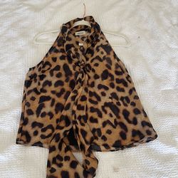 L'AGENCE leopard print blouse shirt, XS