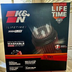 K&N High-Flow Original Lifetime Universal Clamp-On Air Filter