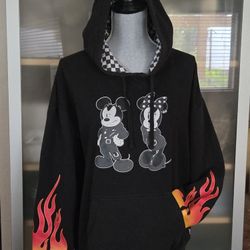 VANS x DISNEY MIckey & Minnie Mouse Hooded Sweatshirt Hoodie Skateboard Sz XL