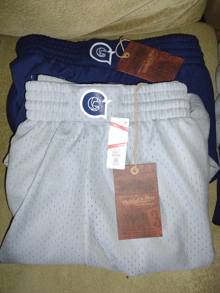 NWT Georgetown Hoyas 95'-96'Mitchell & Ness Basketball Shorts LARGE GREY RN#119208