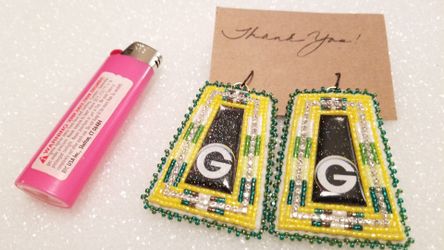 Green Bay beaded earrings