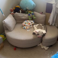 Circle Couch With Storage Ottoman 