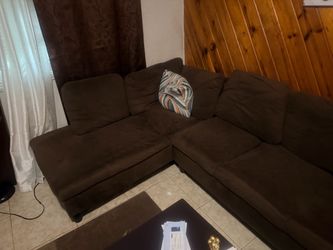 Brown Microfiber Sectional Sofa