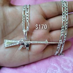 925 Sterling Silver Chain With The Pendant/Cadena Con Dije De Plata 925