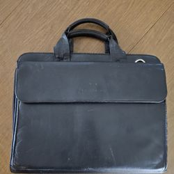 Franklin Covey Attache Case Leather Made Double Gusset Briefcase Planner Used