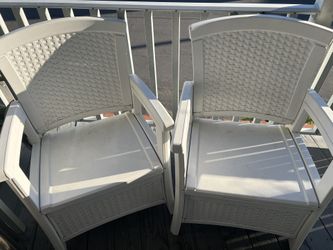 White Outside Chairs With Storage