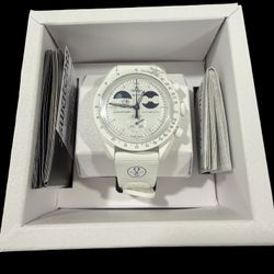 OMEGA x Swatch WHITE Snoopy MoonSwatch Mission to Moonphase Full Moon W/ Reciept