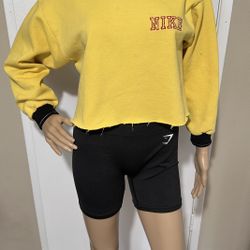 Vintage Yellow Nike Cropped Top Size L