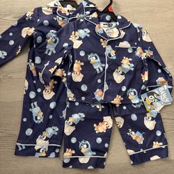 Bluey Toddler Boys or Girls Long Sleeve Top and Pants Pajama Coat Set, 2-Piece, Size 2T