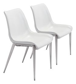 Magnus White & Silver Dining Chair (Set of 2)