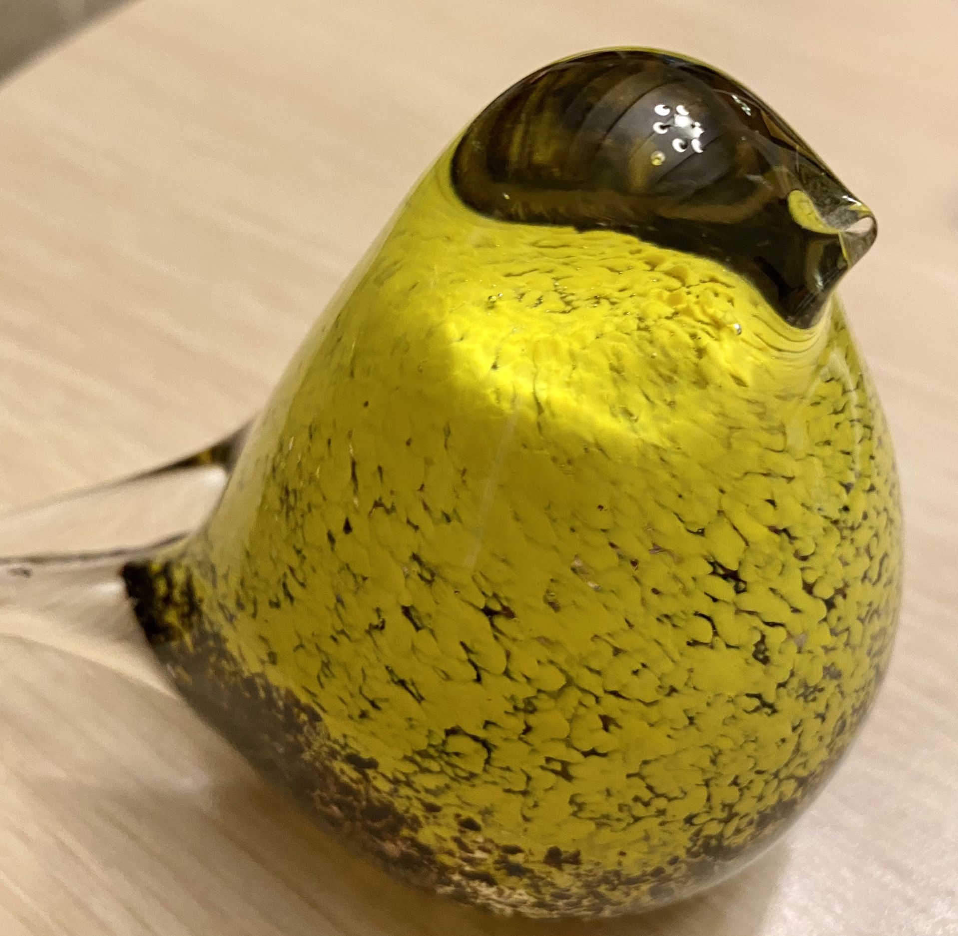 Paperweight Glass Bird Art Deco Hand Blown Beauty