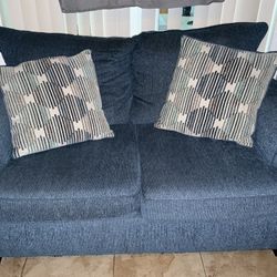One Section Blue Couch 