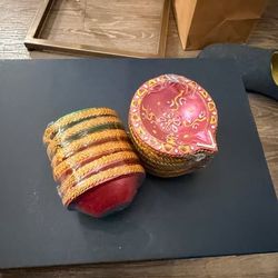 Hand-Painted Clay Diya Bowls, Set of 12