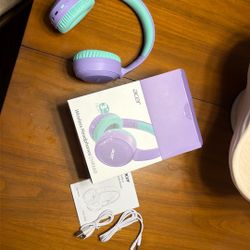 acer Kids Bluetooth Headphones, 85/94dB Volume Limited, 60H Playtime, Bluetooth 6.0, Lightweight Over-Ear Wireless Headphones for Kids, Toddler Headph