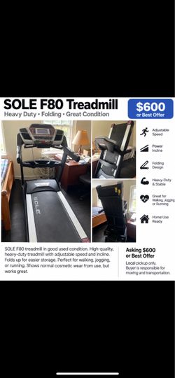 SOLE F80 Folding Treadmill – Heavy Duty –