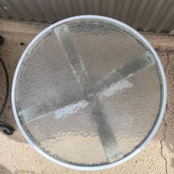 White Patio End Table