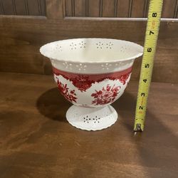 Beautiful VTG Planter Vase  Porcelain-Red Rose Floral “A Gift From FTD