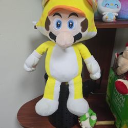 Super Mario 3D World Yellow Cat Suit Jumbo 24" Plush Nintendo Large