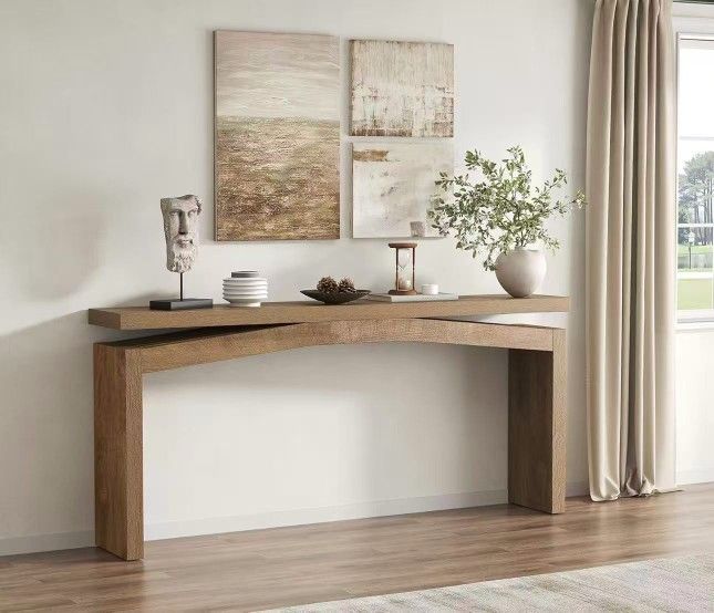New assembled Console Table for Entryway Living Thin, Wooden Rectangular Sofa Tables Narrow Long Behind Couch, Large Farmhouse Foyer Entrance Table fo