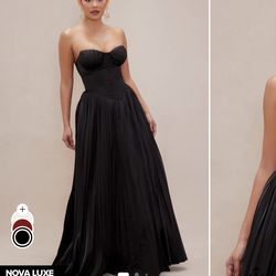 Brand new  Satin gown, L, Black- Fashion Nova Luxe