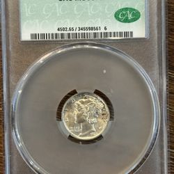 1935 Mercury Dime CAC MS65FB 