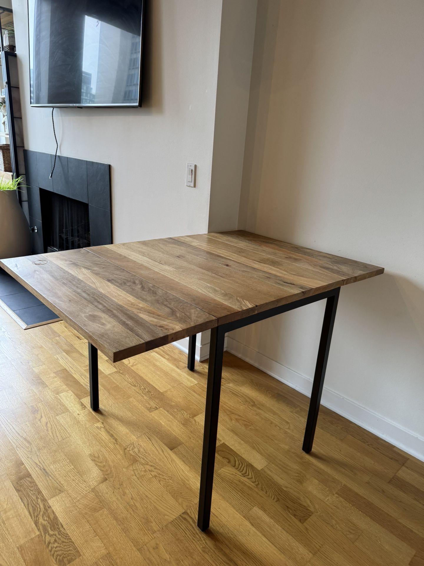 West Elm Industrial Dining Table – Solid Wood & Steel