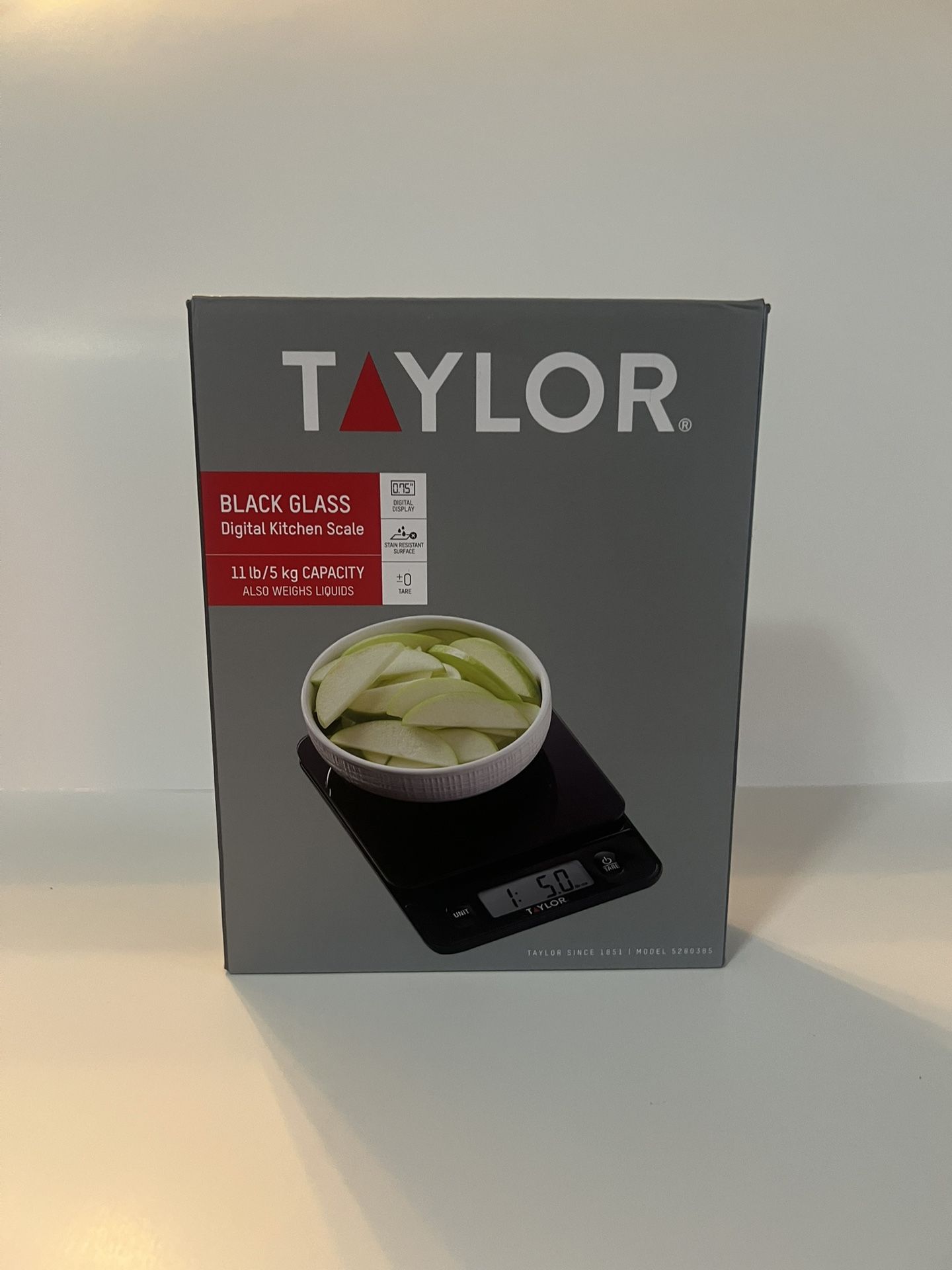Taylor Digital Kitchen Glass Top 11lb Food Scale Black