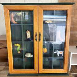 Wood & Glass Display Cabinet for Figurines or Miniatures